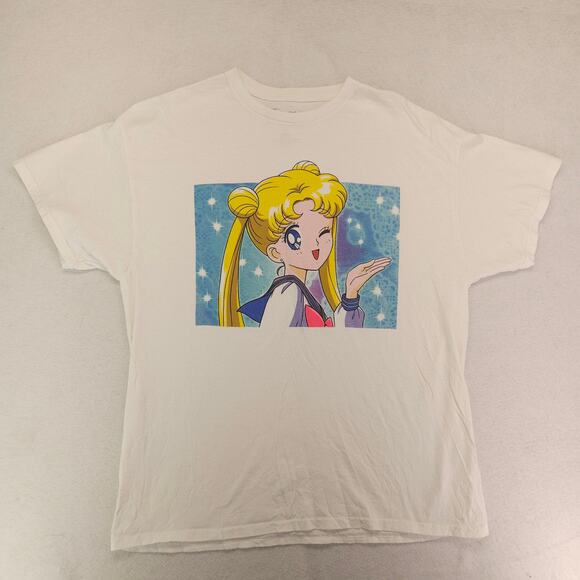 Sailor Moon Anime Graphic Short Sleeve Crew Neck T Shirt Mens Size L White - Picture 2 of 9
